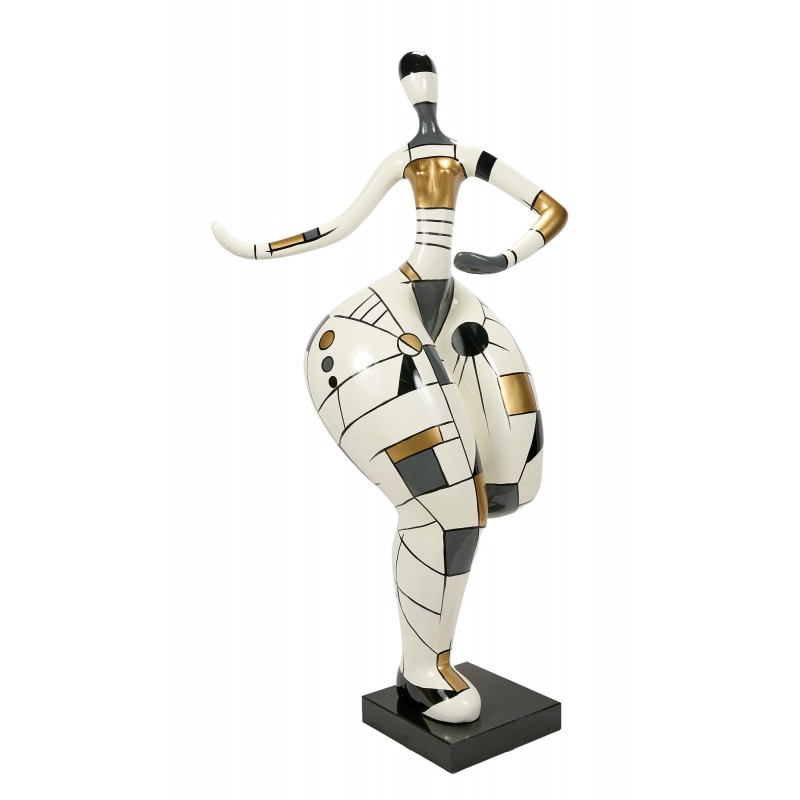 Statua decorativa in resina WOMAN DANCER (H140 cm) (bianco, grigio, oro) - image 59984