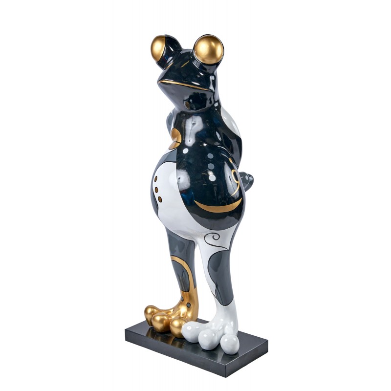 Decorative resin statue FROG (H145 cm) (white, grey, gold) - image 59993