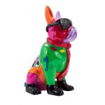 Estatua decorativa de resina CHIEN DEBOUT (H36 cm) (multicolor)