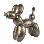 Decorative resin statue DOG BALLOON patinated (H90 cm / L102 cm) (gold)