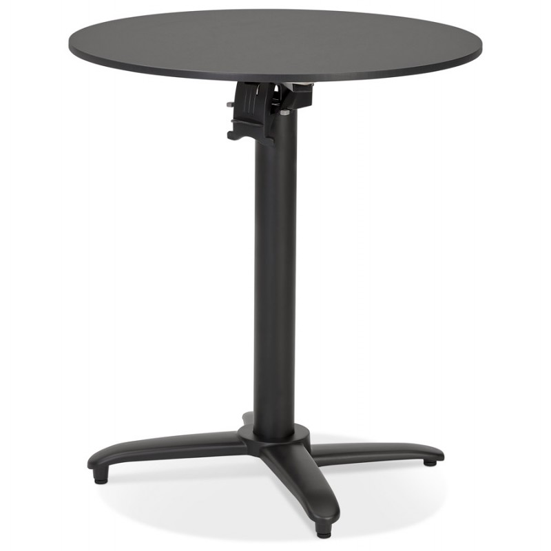 Table de terrasse pliable ronde pied noir ROSIE (Ø 68 cm) (noir) - image 60210