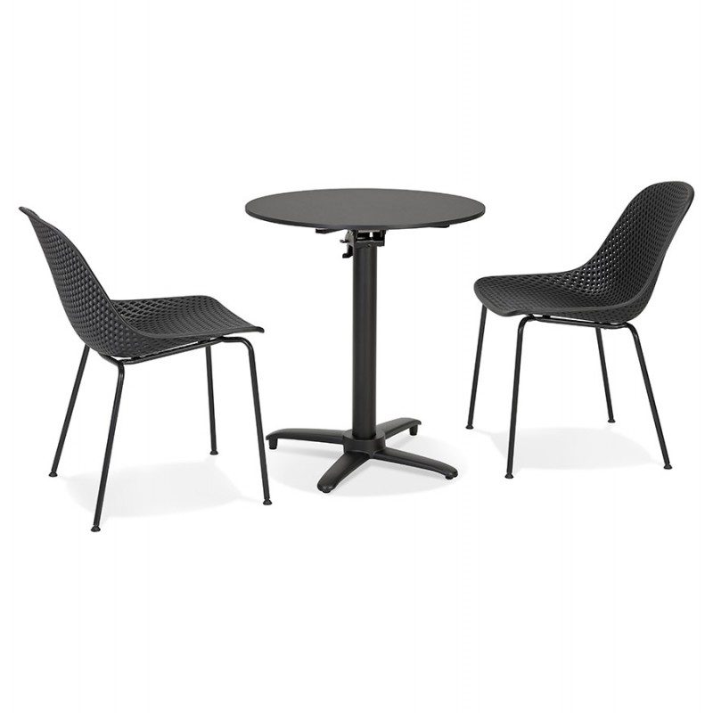 Foldable terrace table round foot black ROSIE (Ø 68 cm) (black) - image 60220
