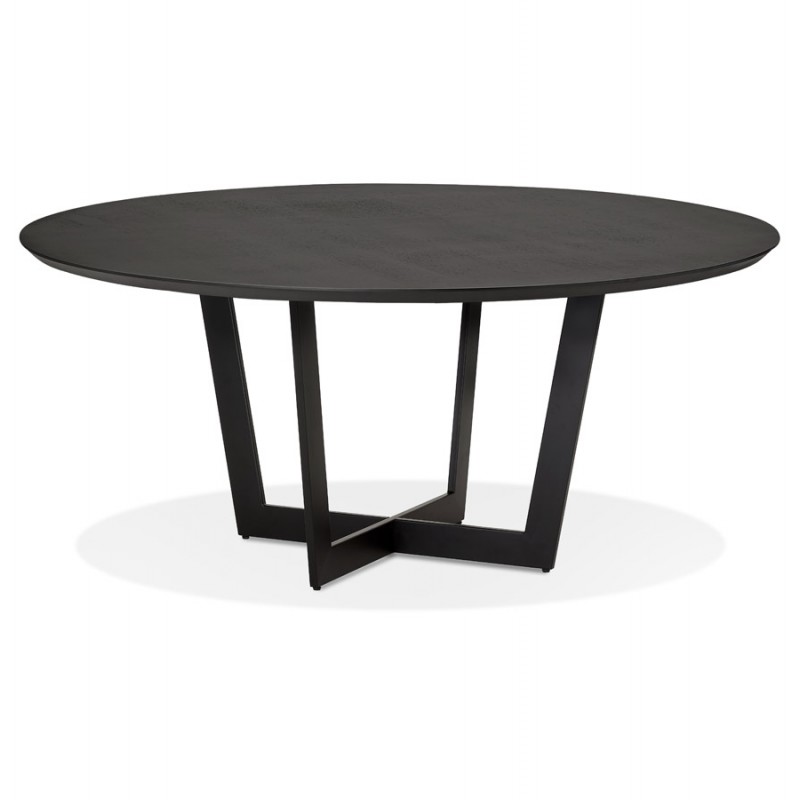 Table à manger ronde design pied noir WANNY (Ø 140 cm) (noir) - image 60252