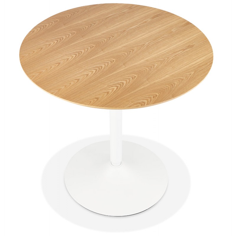 Table à manger ronde design pied blanc SHORTY (Ø 80 cm) (naturel) - image 60261