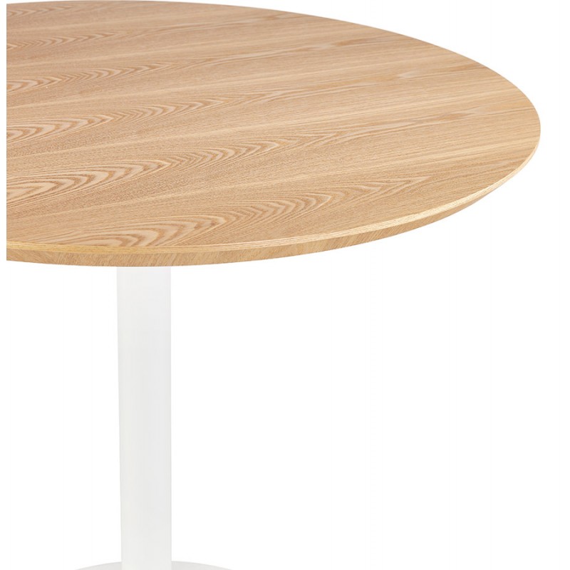 Table à manger ronde design pied blanc SHORTY (Ø 80 cm) (naturel) - image 60262