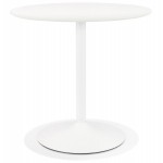 Mesa de comedor redonda diseño pie blanco CHARLINE (Ø 80 cm) (blanco)