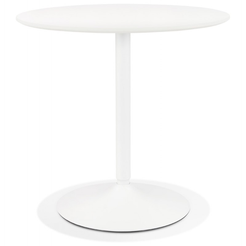 Mesa de comedor redonda diseño pie blanco CHARLINE (Ø 80 cm) (blanco) - image 60268