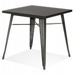 Table à manger industrielle carré ALBANE (gris foncé) (76x76 cm)