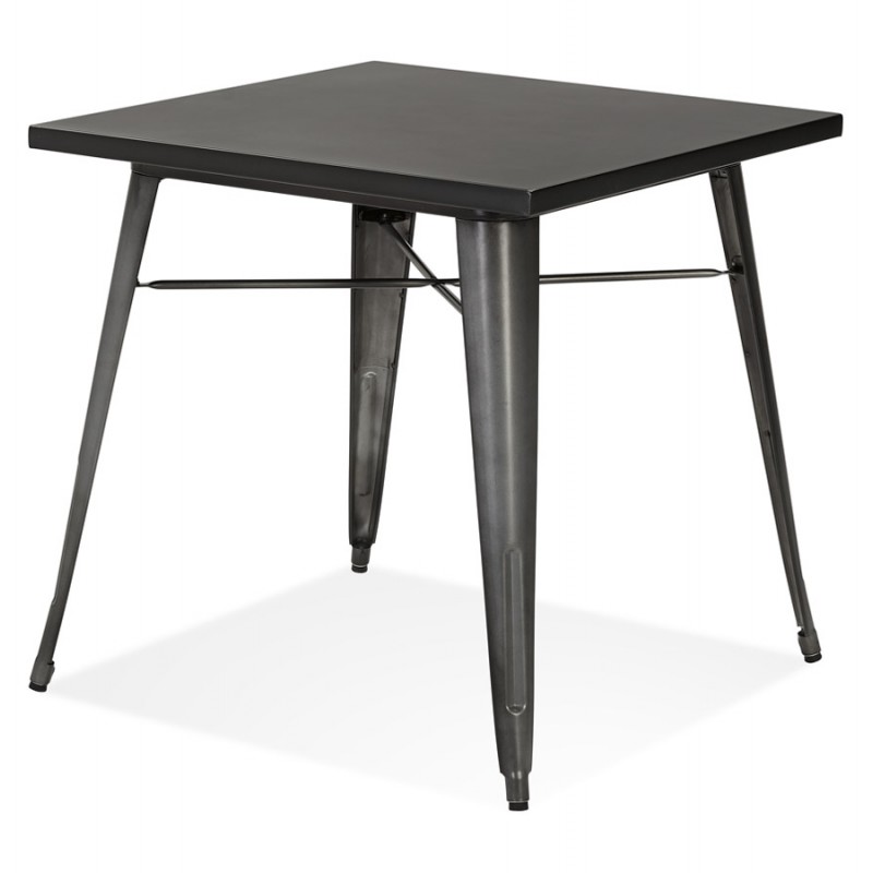 Table à manger industrielle carré ALBANE (gris foncé) (76x76 cm) - image 60290