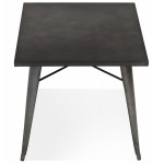 Mesa de comedor industrial cuadrada ALBANE (gris oscuro) (76x76 cm)