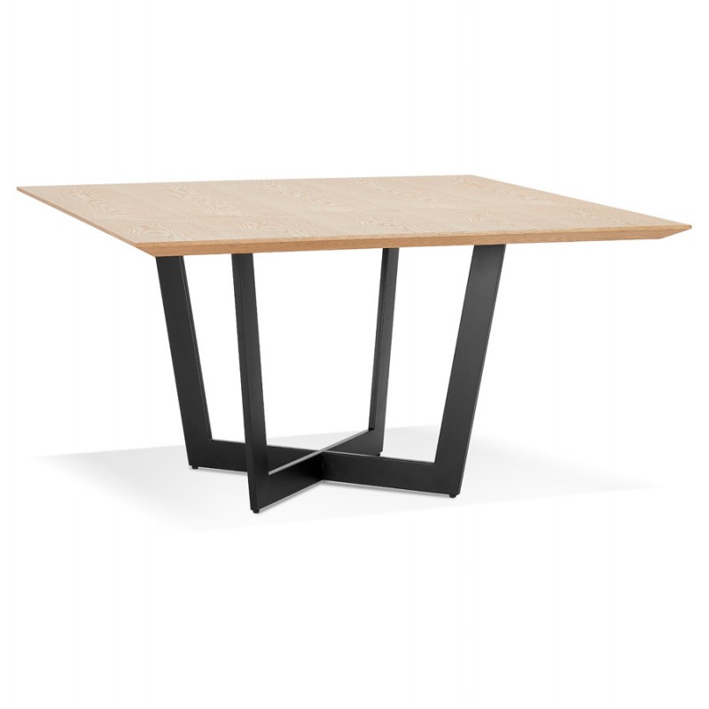 Table à manger design en bois et métal EMILIE (naturel) (140x140 cm) - image 60305