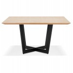 Table à manger design en bois et métal EMILIE (naturel) (140x140 cm)
