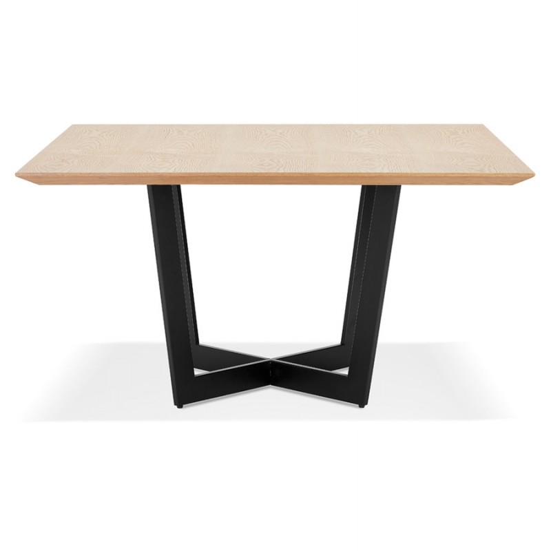 Mesa de comedor de diseño en madera y metal EMILIE (natural) (140x140 cm) - image 60306