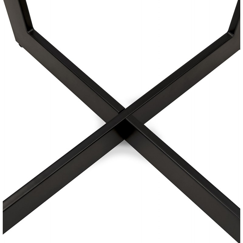 Table à manger design en bois et métal EMILIE (naturel) (140x140 cm) - image 60310