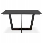Design dining table in wood and metal EMILIE (black) (140x140 cm)