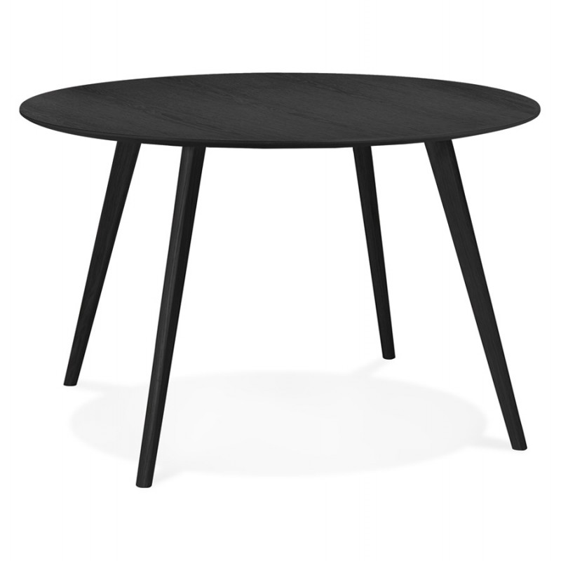 Mesa de comedor industrial de madera MIJO (Ø 120 cm) (negro) - image 60323