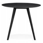 Mesa de comedor redonda diseño industrial ALICIA (Ø 90 cm) (negro)
