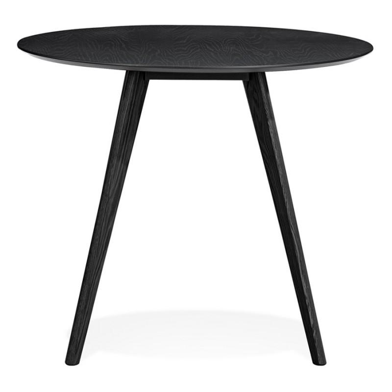 Table à manger ronde design industriel ALICIA (Ø 90 cm) (noir) - image 60348
