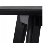 Table à manger ronde design industriel ALICIA (Ø 90 cm) (noir)