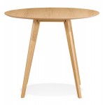 Mesa de comedor redonda de diseño escandinavo ALICIA (Ø 90 cm) (natural)