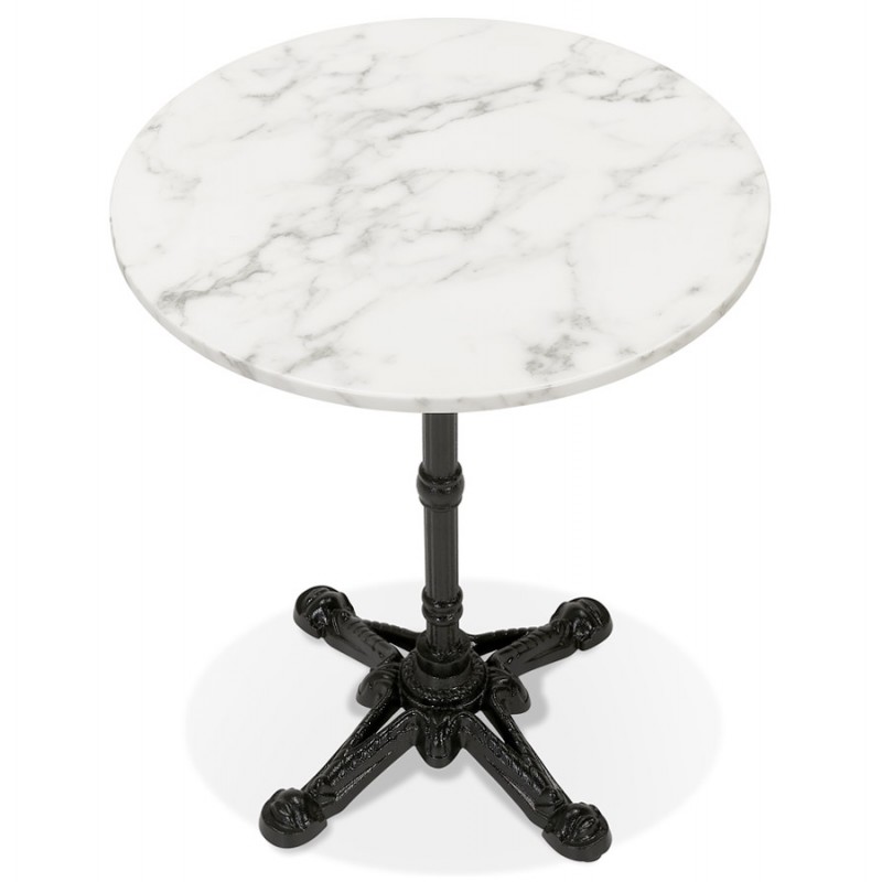 Table d'appoint design ronde effet marbre CELESTE (Ø 60 cm) (blanc) - image 60394
