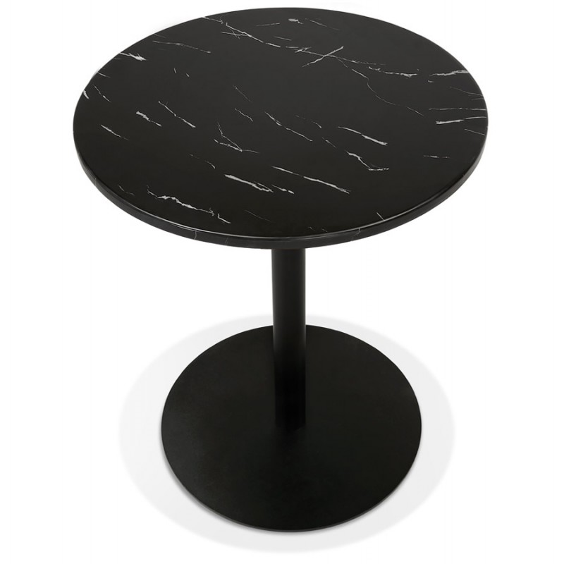Side table round design marble effect GASTON (Ø 60 cm) (black) - image 60402