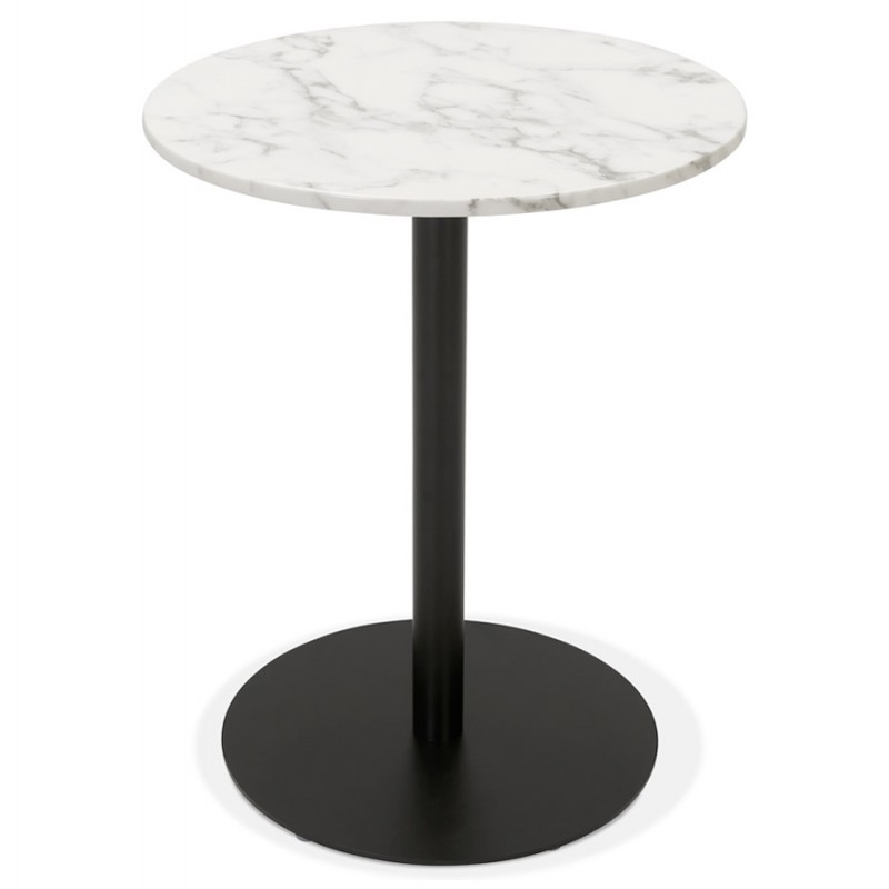 Table d'appoint design ronde effet marbre GASTON (Ø 60 cm) (blanc) - image 60408