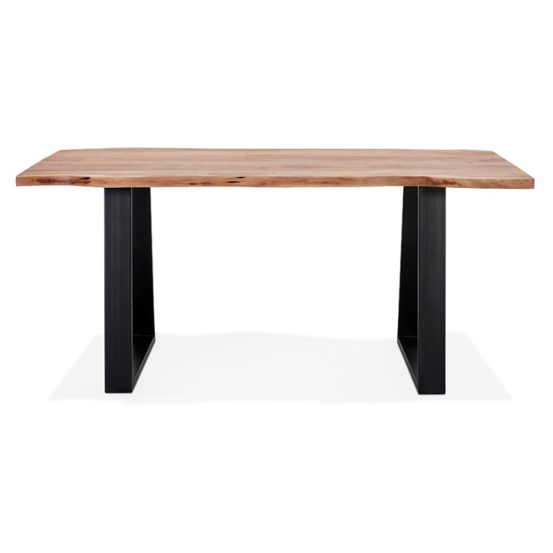 Table à manger en bois massif d'acacia LANA (90x160 cm) (finition naturel) - image 60417