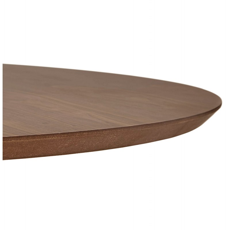 Table à manger ronde design pied noir WANNY (Ø 120 cm) (noyer) - image 60430