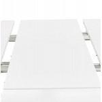 Mesa de comedor extensible en madera y patas metal blanco JUANA (170-270x100 cm) (blanco mate)