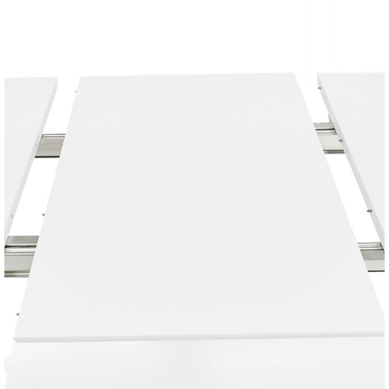 Extendable dining table in wood and legs white metal JUANA (170-270x100 cm) (matt white) - image 60460