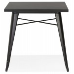 Square industrial dining table ALBANE (76x76 cm) (black)