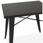 Square industrial dining table ALBANE (76x76 cm) (black)