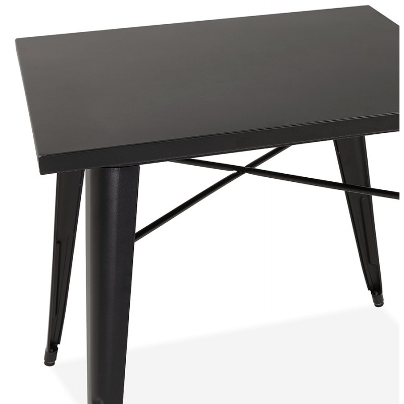 Table à manger industrielle carré ALBANE (76x76 cm) (noir) - image 60486