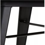 Table à manger industrielle carré ALBANE (76x76 cm) (noir)