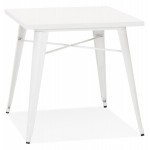 Table à manger industrielle carré ALBANE (76x76 cm) (blanc)
