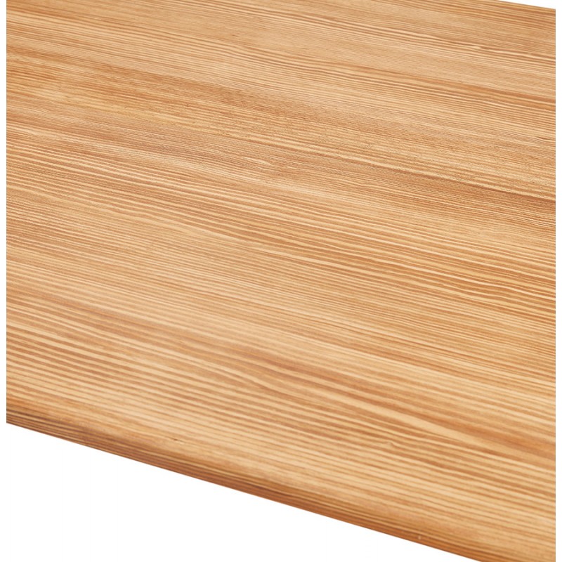 Mesa de comedor industrial en madera maciza y metal NAVA (150x80 cm) (acabado natural) - image 60510