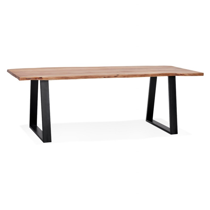 Table à manger en bois massif d'acacia LANA (100x240 cm) (finition naturel) - image 60514