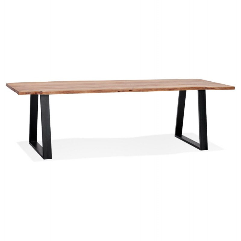 Table à manger en bois massif d'acacia LANA (100x300 cm) (finition naturel) - image 60525