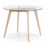 Table à manger ronde en verre JALAN (Ø 100 cm) (transparent)