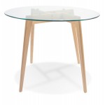 Round glass dining table JALAN (Ø 100 cm) (transparent)
