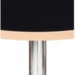 Mesa de comedor redonda de diseño MAYA pie metal cromado (Ø 80 cm) (negro)
