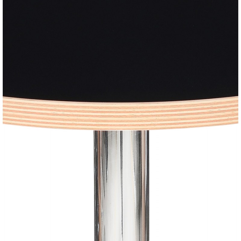Mesa de comedor redonda de diseño MAYA pie metal cromado (Ø 80 cm) (negro) - image 60548