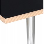 Mesa de comedor diseño pie cuadrado metal cromado MAYA (80x80 cm) (negro)