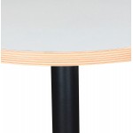 Rundes Design Esstischfuß pulverbeschichteter Metallflanell (Ø 80 cm) (weiß)