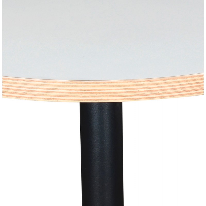 Table de repas design ronde pied métal thermolaqué FLANELLE (Ø 80 cm) (blanc) - image 60562