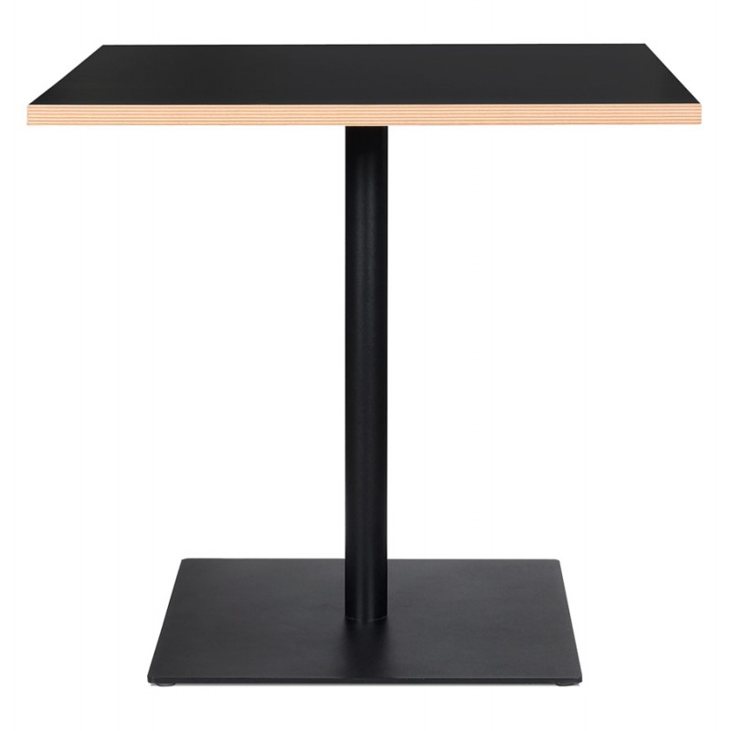 Table de repas design carrée pied métal thermolaqué FLANELLE (80x80 cm) (noir) - image 60564