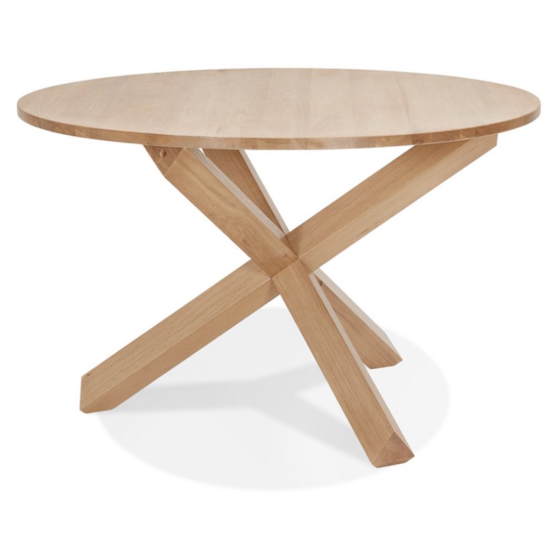 Tavolo da pranzo rotondo di design in massello di rovere VALENTINE (Ø 120 cm) (naturale) - image 60617