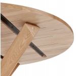 Tavolo da pranzo rotondo di design in massello di rovere VALENTINE (Ø 120 cm) (naturale)