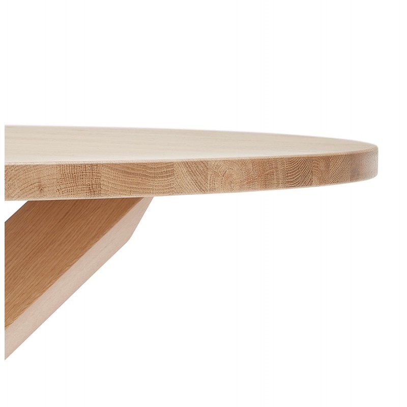Mesa de comedor redonda de diseño en roble macizo VALENTINE (Ø 120 cm) (natural) - image 60624